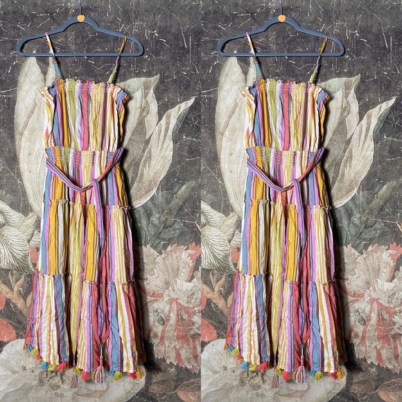 New Anthropologie Feliza Tiered Midi Dress - Picture 2 of 5